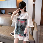 【予約220047】大きいサイズ春夏新作 韓国 レディース ファッション  Tシャツ ワンピースLL-4L