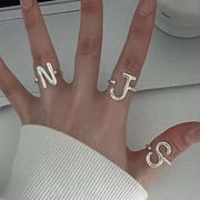 【大人風】金アレ対応素材　S925コーティング silverring   英字デザイン　リング   指輪