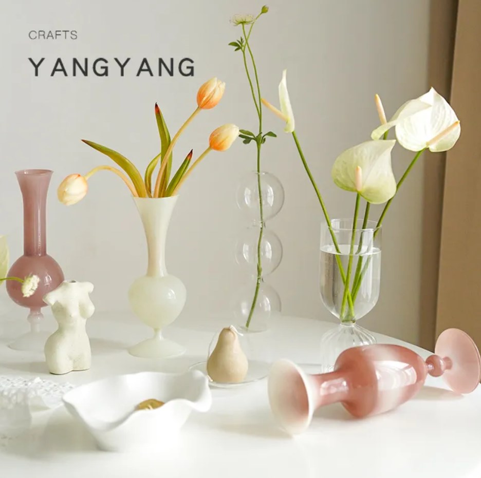 高級感    装飾品    置物    ガラス花瓶       ins風    撮影道具    アイデア    花器