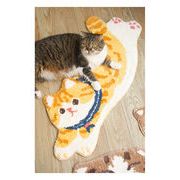 おしゃれの必需品 猫イラスト かわいい カーペット ドア リビング 寝室 橘猫じゅうたん 床マット