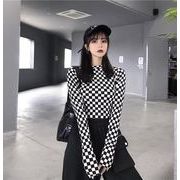 ファッション トップス ブラウス かわいい 長袖 チェック 日焼け対策