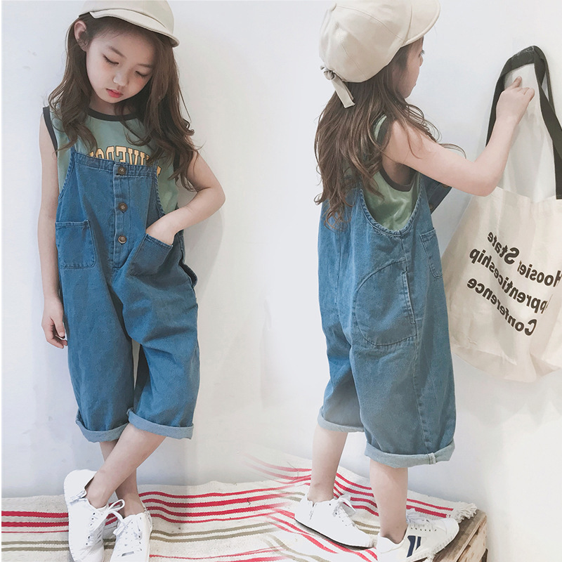 サロペット 韓国ファッション 子供用 オシャレ  デニムサロペット ワイド オールインワン