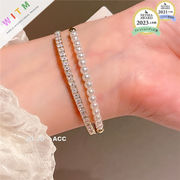 腕飾り ブレスレット 真珠 アクセサリー 二重 ファッション 設計感 レトロ 韓国