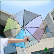 虹 折りたたみ傘 コンパクト 収納ケース付き 耐風 撥水  撥水 雨具 写真 携帯用傘