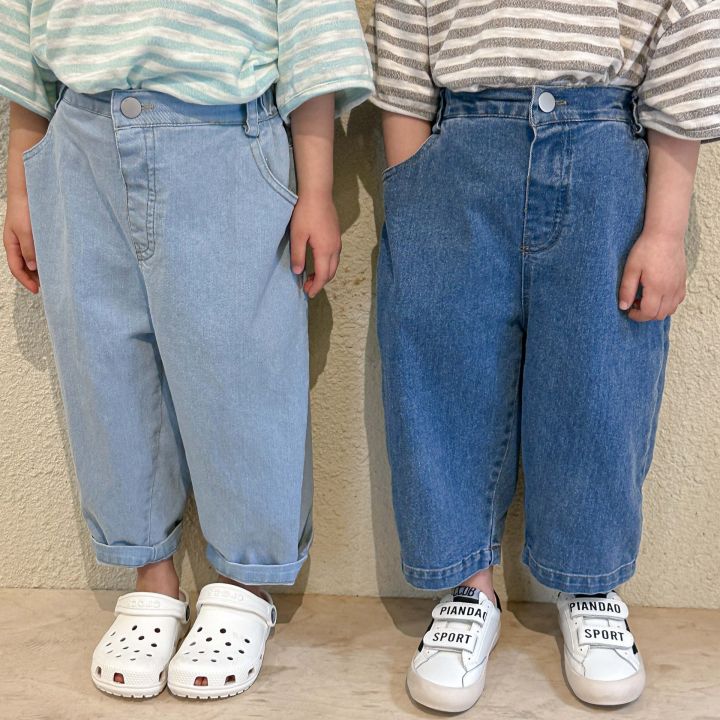 【2023夏新作】韓国子供服 子ども服 デニムパンツ ゆったり 男の子 女の子 ロングパンツ かっこいい