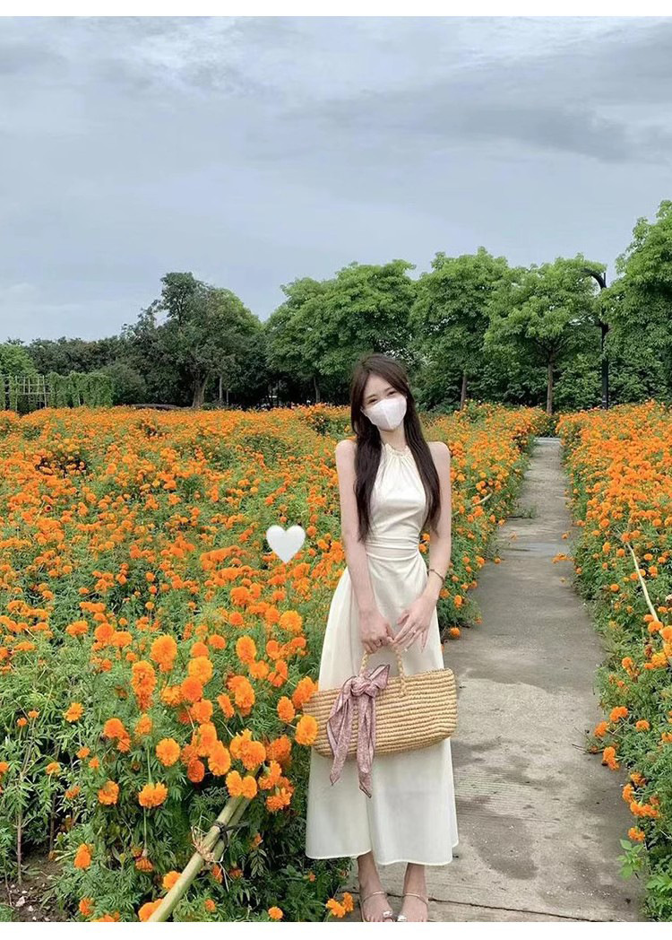 ここであなたが一番美しいです 韓国ファッション  ロマンティック ジャンパースカート ロングスカート