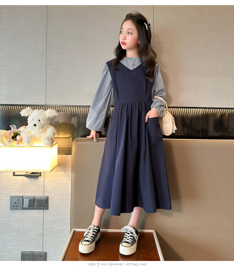 2023新作 韓国子供服 子供 キッズ 女の子 ワンピース 2点セット ロング 