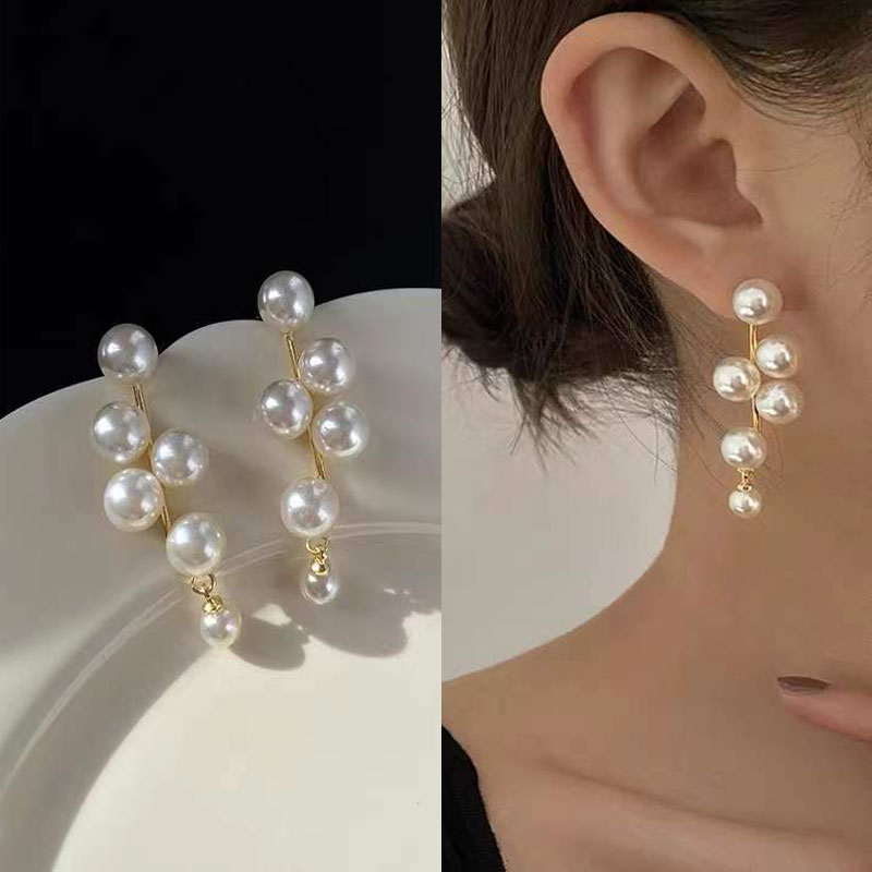 925 シルバー針 高級 ピアス韓国のファッション気質真珠のピアス ロングピアス 女性 アクセサリー