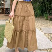 【2023夏新作】韓国風レディース服　夏　着痩せ　カジュアル　オシャレ　ロングスカート