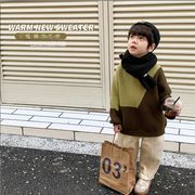 秋冬新作 ★男の子ニットトップ★ファッションプルオーバーセーター★ 裏毛付きセーター90-150