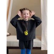 2025 秋新作 韓国風  子供服   ベビー服   トップス  ニット  セーター+ショートパンツ  2点セット