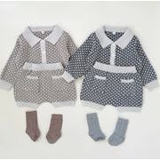 2025秋冬新作 韓国風  子供服  長袖   ベビー服  2点セット   ニット セーター+ズボン  2色