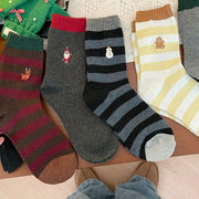 ソックス　靴下　ins風　レディース　韓国ファッション　サンタクロース　秋冬　クリスマス　6colors