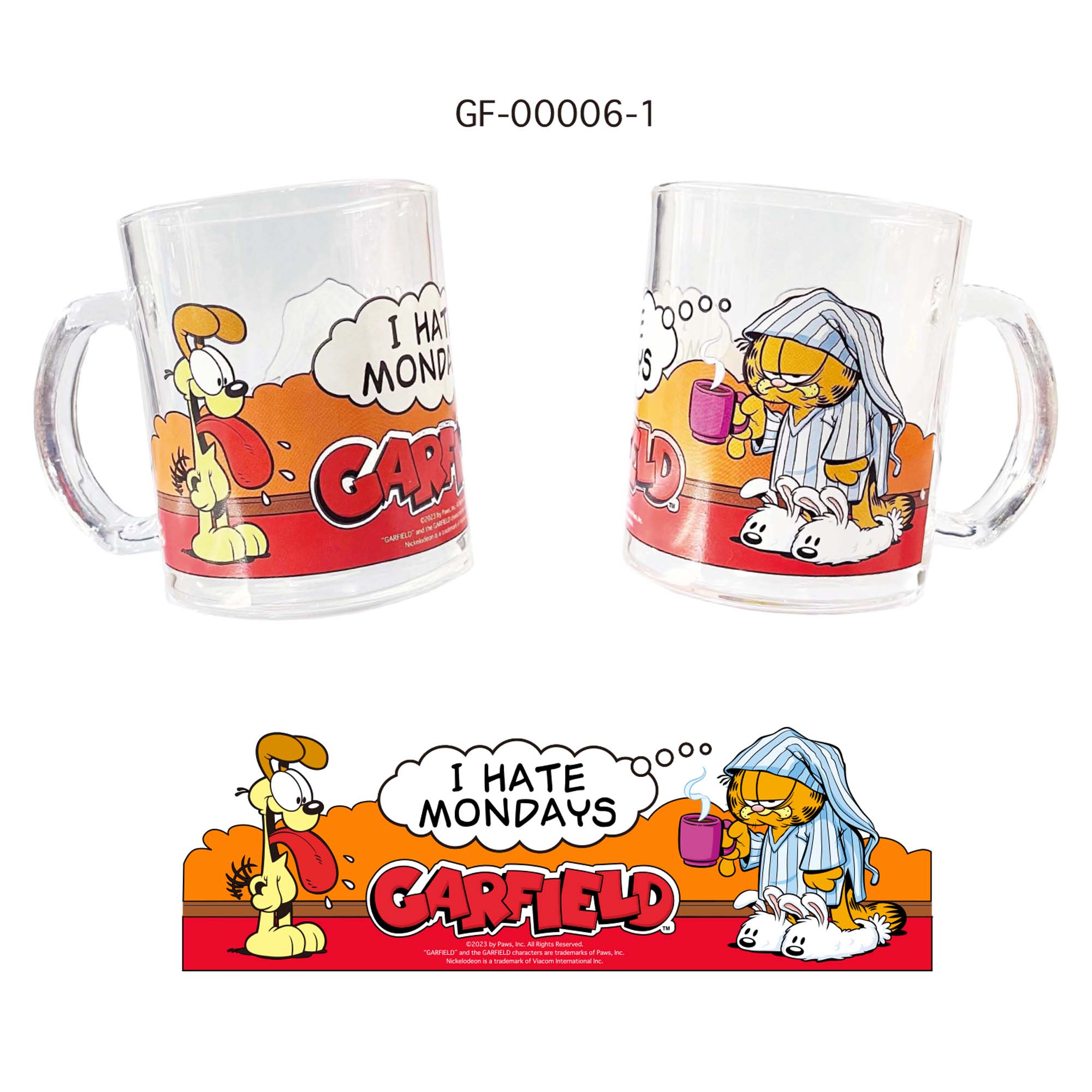 フェイスマグ ガーフィールド ガーフィールド グラス マグカップ マグ ガラス製 GARFIELD