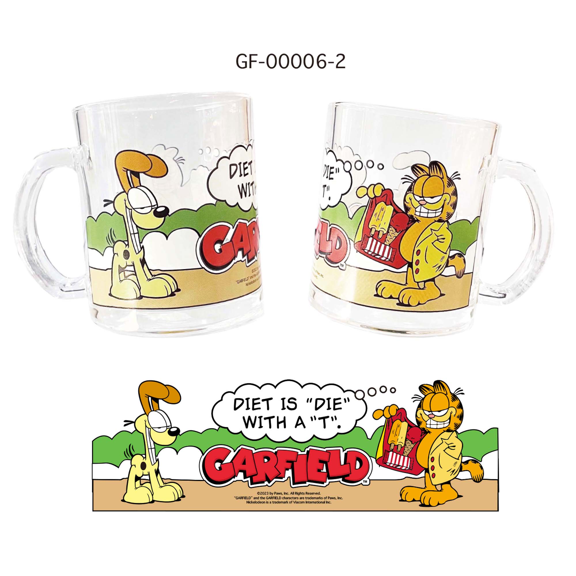 フェイスマグ ガーフィールド ガーフィールド グラス マグカップ マグ ガラス製 GARFIELD