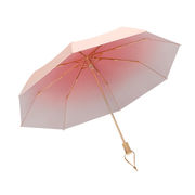 二層グラデーション日傘黒接着剤日焼け止め紫外線防止女性高価値折りたたみ傘晴れと雨の両用日よけ傘二重