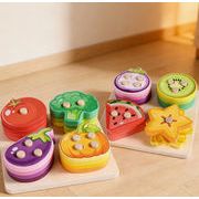 おもちゃ 子供用 知育玩具 果物 積み木 玩具　出産祝い木製玩具    誕生日遊び用  ベビー用2色
