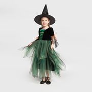 ハロウィン衣装 女の子 魔女 仮装 ハロウィン 衣装 ワンピース コスチューム 子供 かわいい 2点セット