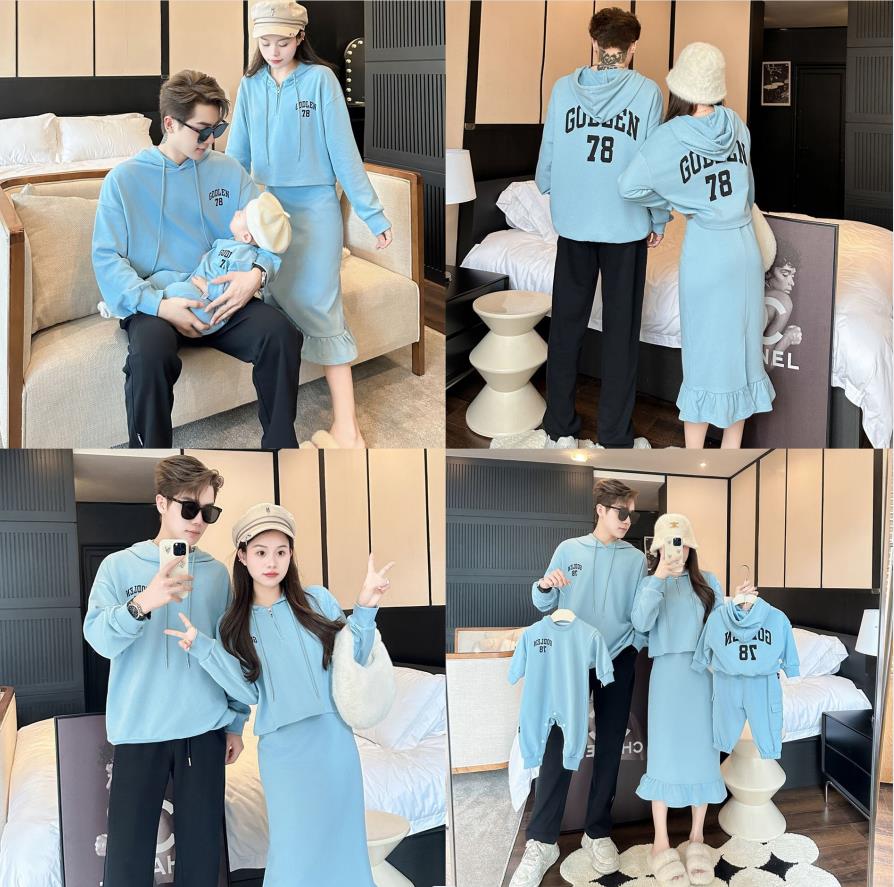 2023新作 韓国子供服  親子スタイル プリント 長袖トップス  男女兼用 Tシャツ 80-150CM/M