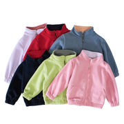 韓国風、秋冬新作子供服、男の子、女の子、ポーラーフリースジャケット、ジッパートップス
