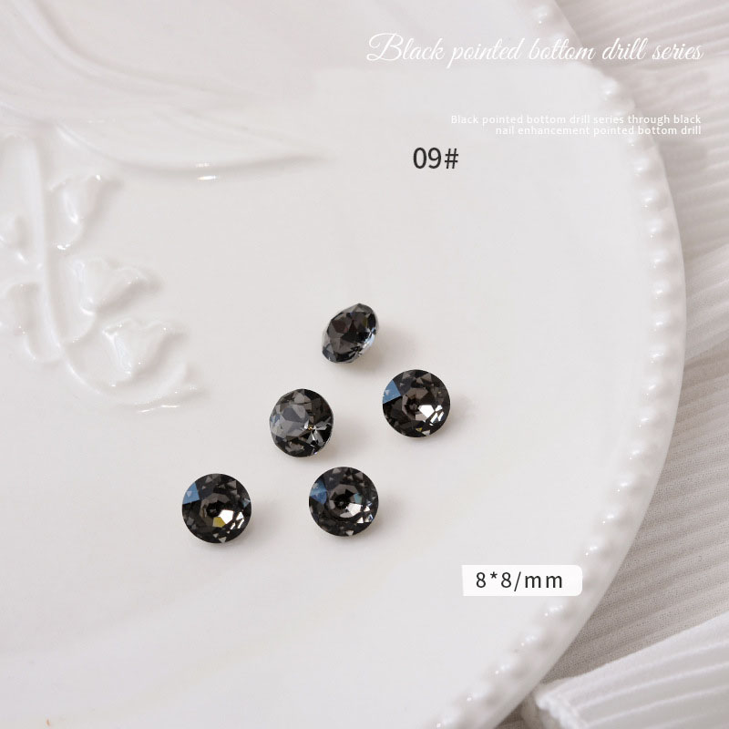 輸入雑貨　天然水晶石　クリスタルアート　ハーツダビッド　ブラックフレーム ネイルパーツ ブラック ジュエリーパーツ 黒 ラインストーン