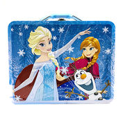 アナと雪の女王 缶 ボックス ( ライトブルー 3人 )