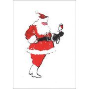 ポストカード アート クリスマス アダムソン「サンタ、ロビンで鷹狩り」名画 郵便はがき