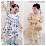 夏 女の子 ドレス 韓国の子供服 水玉模様のドレス ロングスカート ワンピース