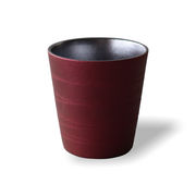 【新登場！安心の日本製！陶器のギフト】メタルカラー トパーズレッド ロックカップ