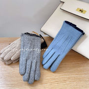 レディース手袋　リボン 　韓国ファッション　秋冬　スマホ対応　全4色