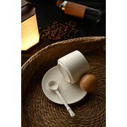 追加限定発売品質保証 INSスタイル 木球 マグカップ 皿 セット プルプル 手でコーヒーカップ 陶磁器カップ