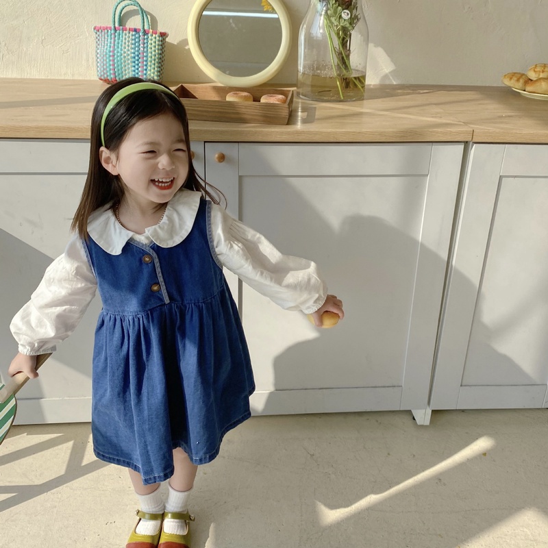 【秋服】韓国風子供服 ベビー服 オーバーオール デニムサロペットワンピース オールインワン