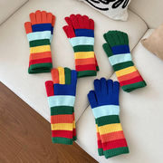 ニット手袋　デザイン　韓国ファッション　秋冬　レディース　かわいい　全5色