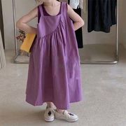 【2023夏服】韓国風子供服 ベビー服  女の子 可愛い ベビー服　ノースリーブワンピース+ベスト 2点セット