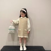 【2023早春】韓国風子供服 ベビー服 キッズ 女の子 かわいい シャツORワンピース　