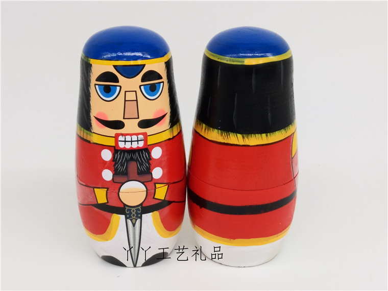 5層 くるみ割り人形 マトリョーシカ くるみ男 木製 工芸品
