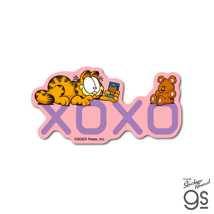 ガーフィールド ダイカットミニステッカー XOXO キャラクター アメリカ アニメ Garfield 猫 gs 公式 GF-040