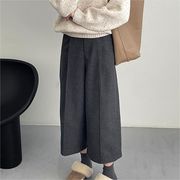 u23062 レディース スラックス カジュアル 2023冬新作 韓国風  無地 ２色 シンプル