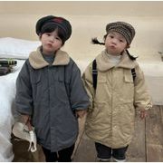 冬新作　韓国風子供服  ロング   コート   裹起毛   綿入れの着物    暖かい服   トップス  2色