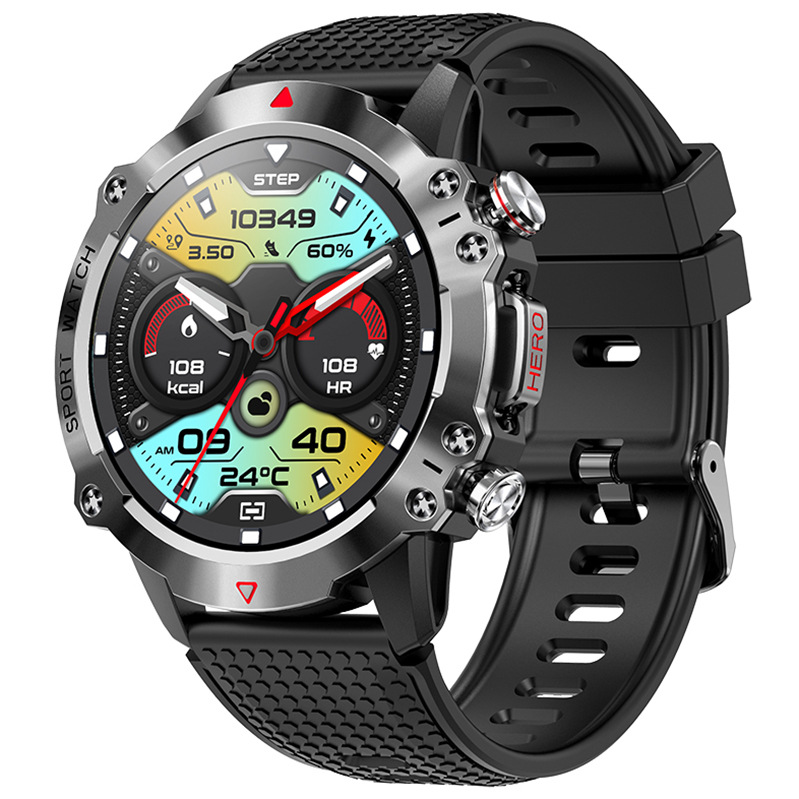 越境新 KR10 スマートウォッチ血圧心拍数スポーツ防水多機能 Bluetooth 通話メンズ腕時計