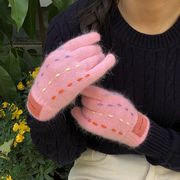 ニット手袋　かわいい　秋冬　レディース　韓国ファッション　デザイン　3colors