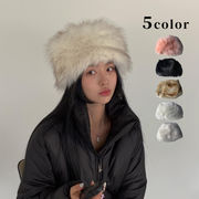ファー帽子　バケットハット　もこもこ　レディース　韓国ファッション　デザイン　秋冬　5colors