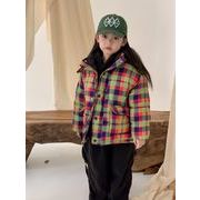 ★Girls★　子供コート　90~150cm　チェック柄ジャケット　韓国キッズファッション