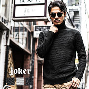 【ニット／セーター】プレーティングジグザグ柄 タートルニット セーター／joker