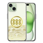 iPhone 15 Plus 側面ソフト 背面ハード ハイブリッド クリア ケース 真田 六文銭