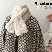 ★全4色★　エレガントファーマフラー　秋冬　ファーネックウォーマー　韓国ファッション