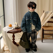 ★Boys★　子供デニムジャケット　90~150cm　裏起毛コート　男女兼用　韓国キッズファッション