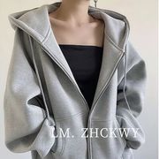 ニットセーターフード付きパーカーキャップ付き薄手のコート韓国版潮流ゆったりプリーツニットセータートッ