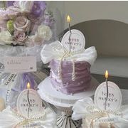 韓国風  リボン  パール付き 誕生日  ケーキ飾り小物   写真用品  パーティー用  撮影用   デコパーツ