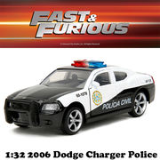 JADATOYS 1:32 ワイルドスピードダイキャストカー 2006 DODGE CHARGER  POLICE